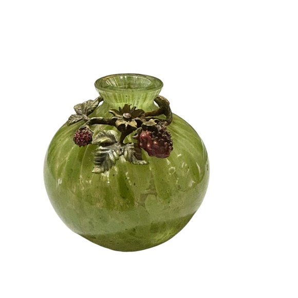 Jay Strongwater JeweledVase Art Glass Floral Decor With Swarovski Crystal-rare